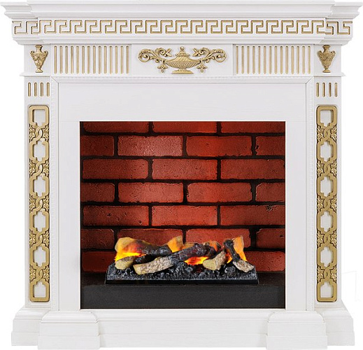 Dimplex Greece очаг Cassette 400 LNH-INT (с дровами) белый с золотом_0 Dimplex Greece очаг Cassette 400 LNH-INT (с дровами) белый с золотом_0
