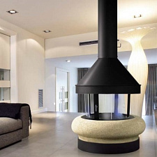 Камин Zeus, центр., со стеклом, черн. (Traforart) Камин Zeus, центр., со стеклом, черн. (Traforart)