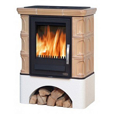 Кафельная печь Iberia K вставка комбо белый цоколь торф, с теплообменником Кафельная печь Iberia K вставка комбо белый цоколь торф, с теплообменником