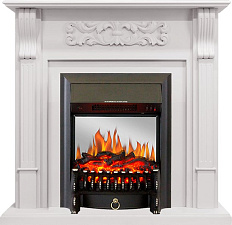 Каминокомплект Royal Flame Venice с очагом Fobos FX M Black фактурный белый Royal Flame Venice с очагом Fobos FX M Black фактурный белый
