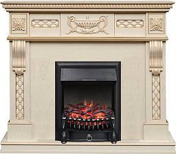 Каминокомплект Royal Flame Corsica с очагом Fobos FX Black слоновая кость с патиной Royal Flame Corsica с очагом Fobos FX Black слоновая кость с патиной