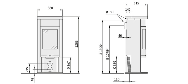 Камины из металла Contura 620 Style_1 Камины из металла Contura 620 Style_1