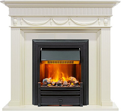 Каминокомплект Dimplex Corfu очаг Brookline Black слоновая кость Dimplex Corfu очаг Brookline Black слоновая кость