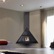 Камин Traforart Admeto, угловой, подвесной, черный Камин Traforart Admeto, угловой, подвесной, черный