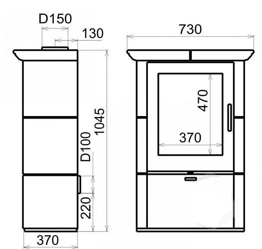 Печь LANDSHUT II TOP черн./корич. (Thorma)_1 Печь LANDSHUT II TOP черн./корич. (Thorma)_1