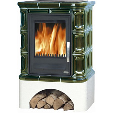 Кафельная печь Regina K белый цоколь вставка чугун Кафельная печь Regina K белый цоколь вставка чугун