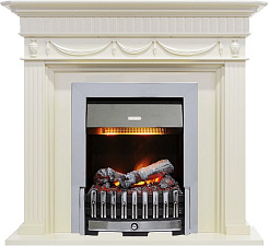 Каминокомплект Dimplex Corfu очаг Danville Chrome FB2 слоновая кость Dimplex Corfu очаг Danville Chrome FB2 слоновая кость