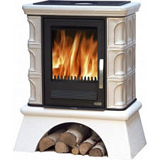 Кафельная печь Iberia L - вставка чугунная белый цоколь торф Кафельная печь Iberia L - вставка чугунная белый цоколь торф